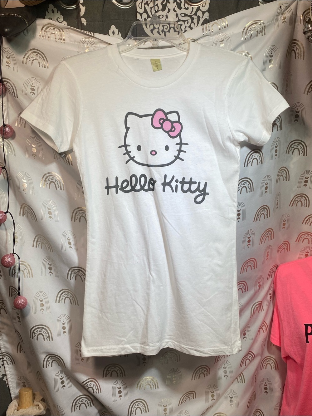 Sanrio Hello Kitty White Tee with Pink Bow Graphic